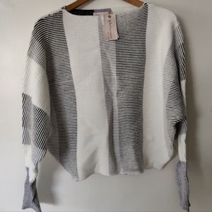 Boxy philosophy sweater pretty tones of black gray and creamy white